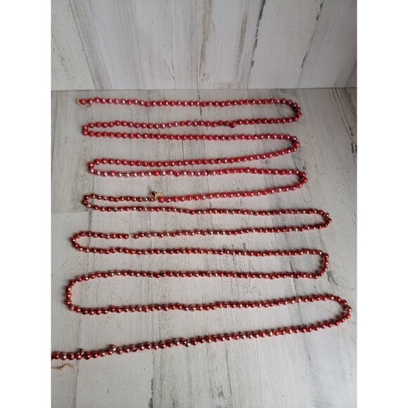 Unique long red mercury beaded Garland glass Xmas decor - Picture 2 of 13